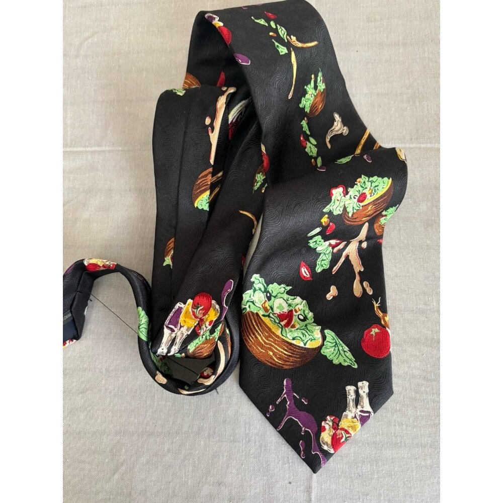 Wild Ties TOSSED SALAD BLACK TIE Novelty Vegetarian Veggies